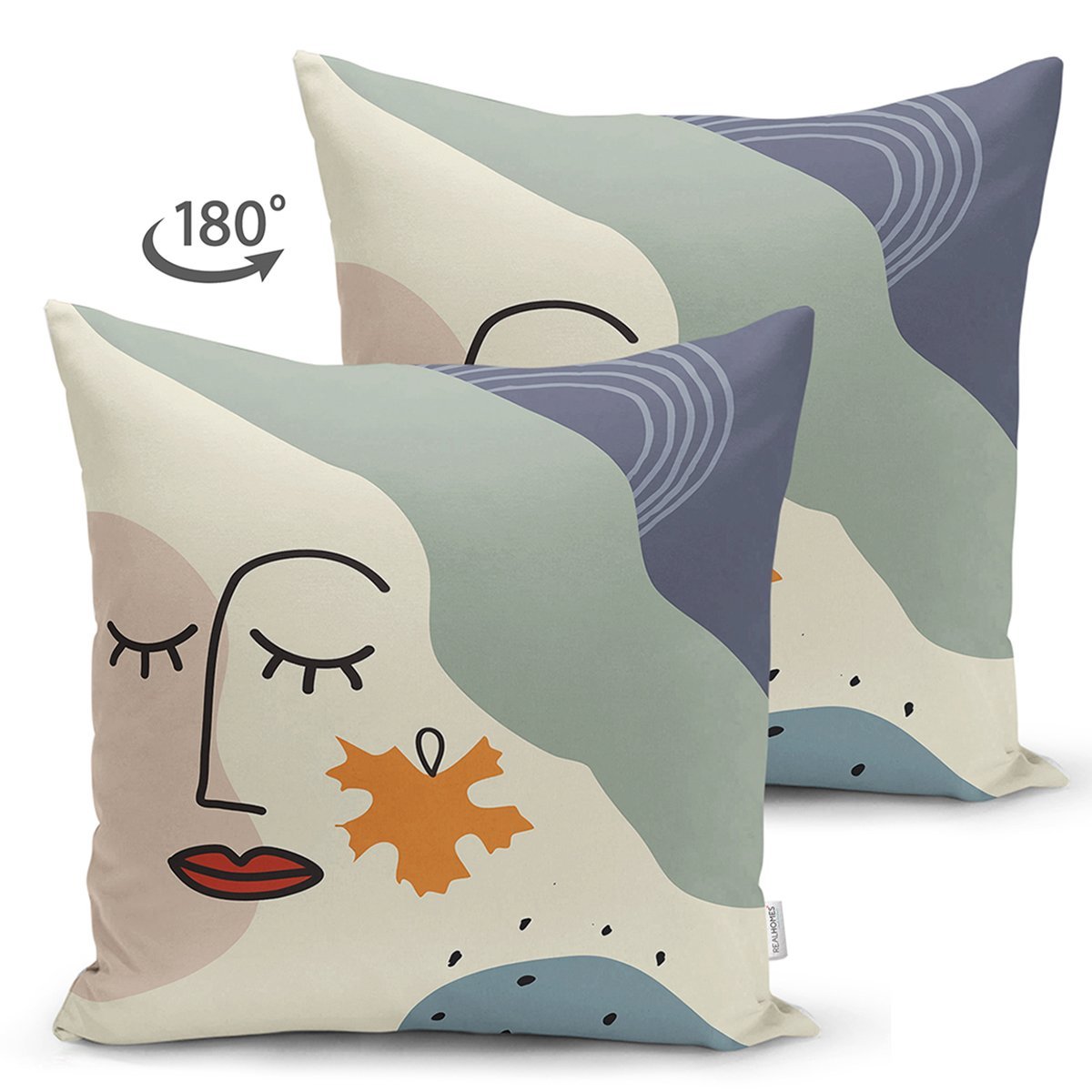 Suet-K8124-Pastel-Zemin-Uzerinde-Onedraw-Cizimli-Bayan-Silueti-Dijital-Baskili-Modern-Suet-Yastik-Kirlent-Kilifi-1