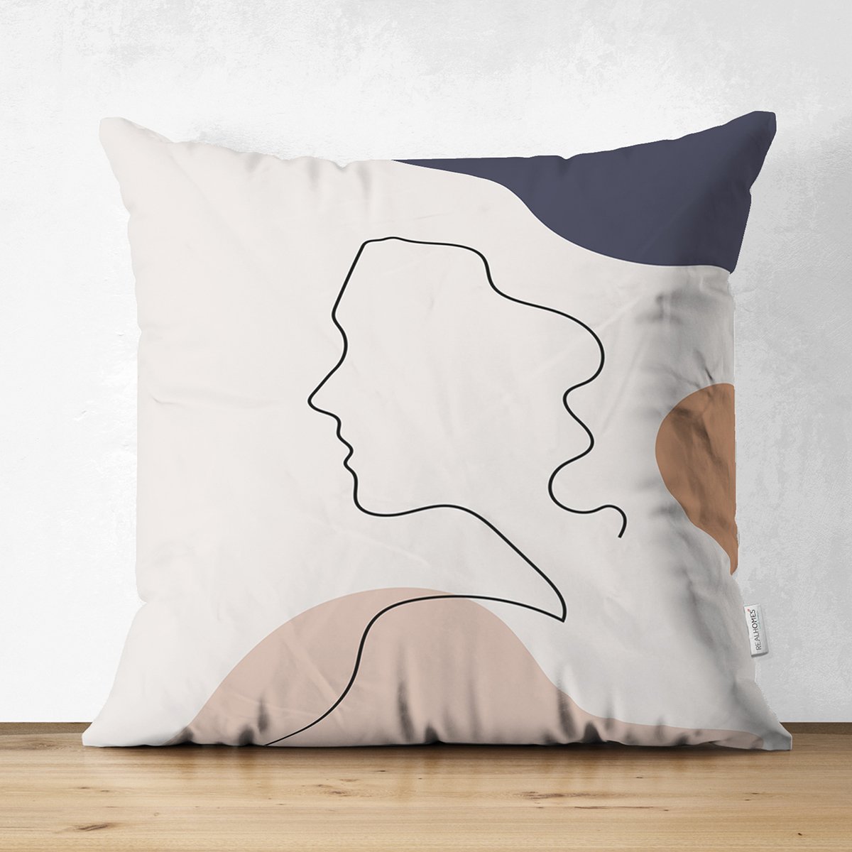 Suet-K8131-Pastel-Zemin-Uzerinde-Onedraw-Cizimli-Bayan-Silueti-Dijital-Baskili-Modern-Suet-Yastik-Kirlent-Kilifi