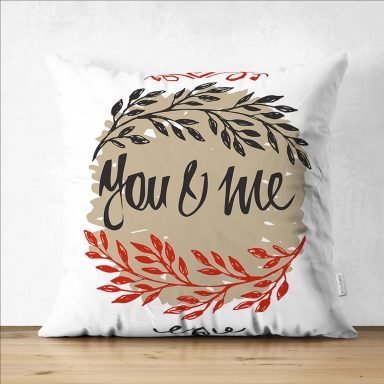 Sevgililer Günü Temalı Özel Tasarım Dijital Baskılı Modern Süet Yastık Kırlent Kılıfı
