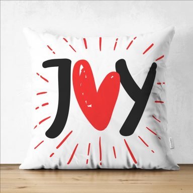 Sevgililer Günü Temalı Özel Tasarım Dijital Baskılı Modern Süet Yastık Kırlent Kılıfı