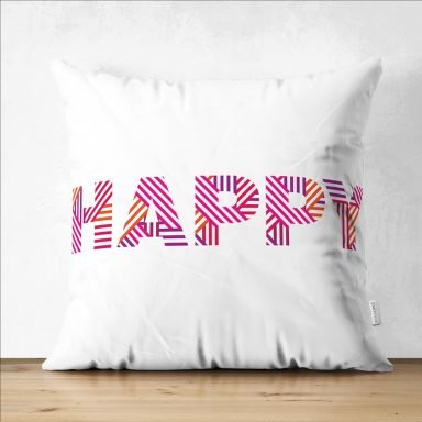 Sevgililer Günü Temalı Özel Tasarım Dijital Baskılı Modern Süet Yastık Kırlent Kılıfı