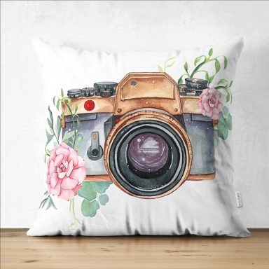 Sevgililer Günü Temalı Özel Tasarım Dijital Baskılı Modern Süet Yastık Kırlent Kılıfı