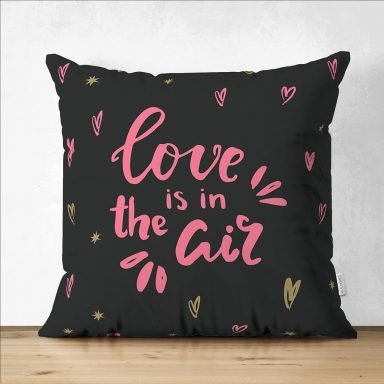 Sevgililer Günü Temalı Özel Tasarım Dijital Baskılı Modern Süet Yastık Kırlent Kılıfı