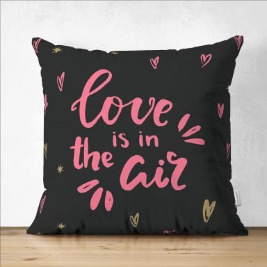 Sevgililer Günü Temalı Özel Tasarım Dijital Baskılı Modern Süet Yastık Kırlent Kılıfı