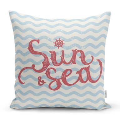 Sun Sea Dijital Baskılı Dekoratif Yastık Kırlent Kılıfı - K193