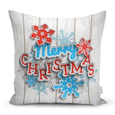 Merry Christmas Dijital Baskılı Dekoratif Yastık Kırlent Kılıfı - K218