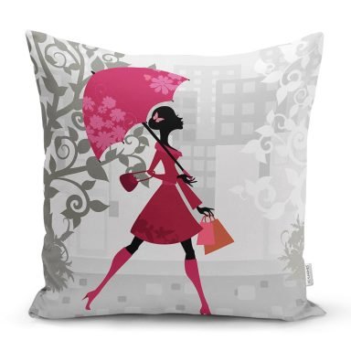 Fashion Girl Dijital Baskılı Dekoratif Yastık Kırlent Kılıfı - K39