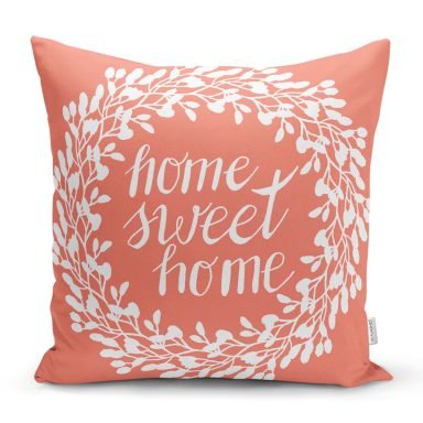 Home Sweet Home Dijital Baskılı Dekoratif Yastık Kırlent Kılıfı - yk505