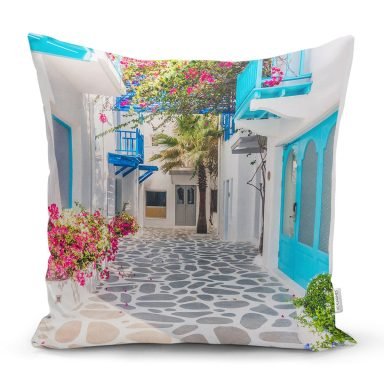 Çiçek Temalı Dijital Baskılı Dekoratif Yastık Kırlent Kılıfı - yk771-837