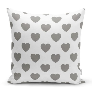 Kalp Desen Dijital Baskılı Yastık Kırlent Kılıfı - k785