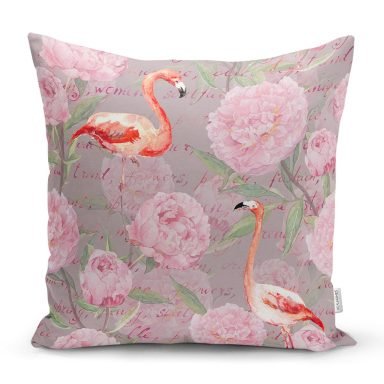 Flamingo Desenli Dijital Baskılı Yastık Kırlent Kılıfı - k917