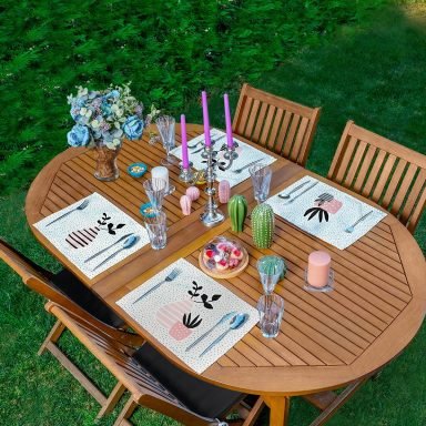 4'lü Kumlama Zemin Çiçek Saksıları Özel Tasarım Amerikan Servis Seti