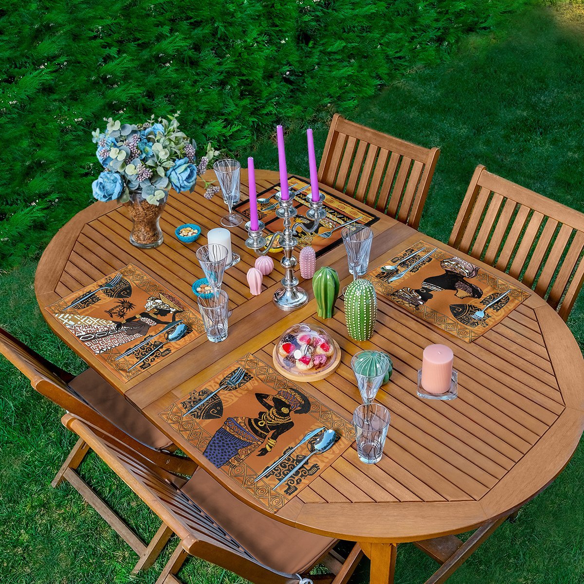 Servis4lu-Set39-4lu-Etnik-African-Kadin-Tasarimli-Amerikan-Servis-Seti