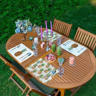 4'lü Avakado Tasarımlı Amerikan Servis Seti