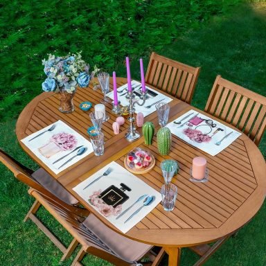 4'lü Parfüm Tasarımlı Amerikan Servis Seti