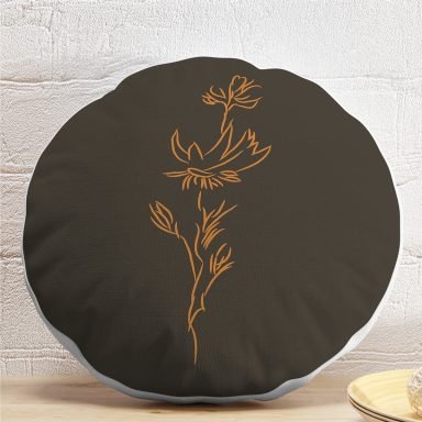 Minimalist Özel Tasarımlı Dijital Baskılı Dekoratif Yuvarlak Yastık Kırlent Kılıfı