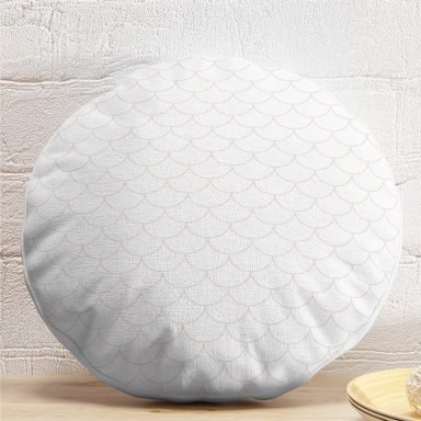 Pembe Geometrik Desenli Dijital Baskılı Dekoratif Yuvarlak Yastık Kılıfı