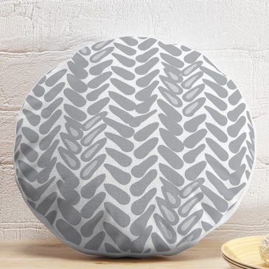 Geometrik Desenli Dijital Baskılı Modern Yuvarlak Kırlent Kılıfı