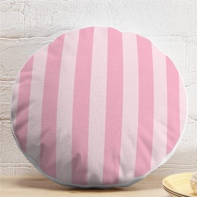 Pembe Renklerin Uyumu Modern Tasarımlı Dekoratif Yuvarlak Yastık Kırlent Kılıfı