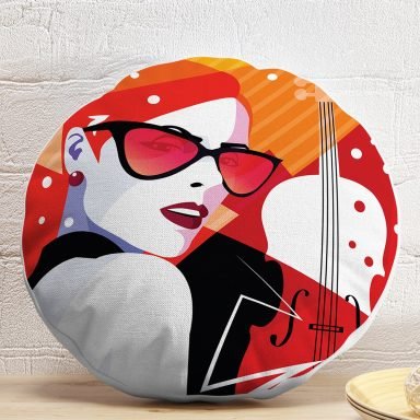 Fashion Woman Özel Tasarım Dijital Baskılı Modern Yuvarlak Yastık Kırlent Kılıfı