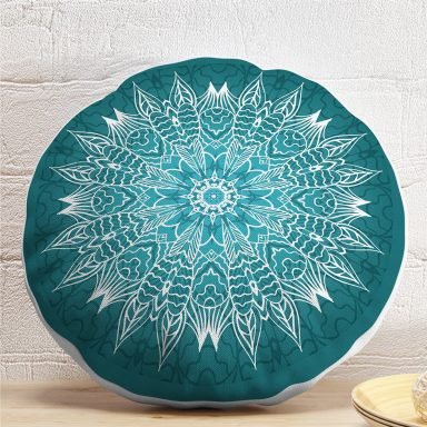 Weave Mandala Desenli Dekoratif Yuvarlak Kırlent Kılıfı