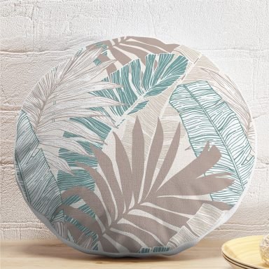 Modern Floral Desen Dijital Baskılı Özel Tasarım Yuvarlak Kırlent Kılıfı