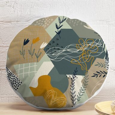 Geometrik Şekilli Bohemian Özel Tasarımlı Modern Yuvarlak Kırlent Kılıfı
