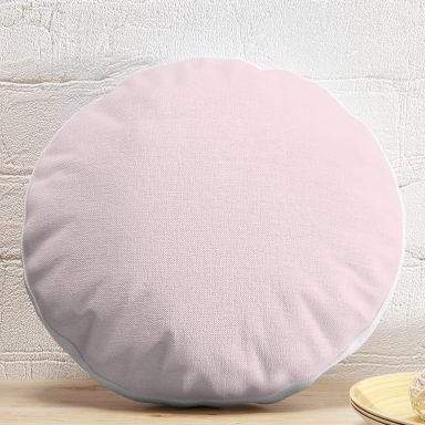 Pembe Renkli Dijital Baskılı Dekoratif Yuvarlak Yastık Kırlent Kılıfı