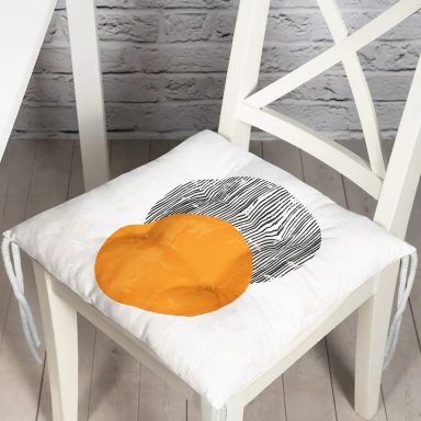 Sanat Güneşi Temalı Dijital Baskılı Modern Pofidik Sandalye Minderi