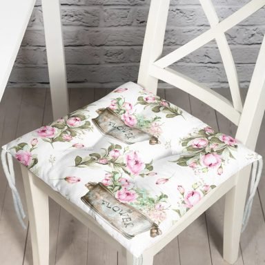 Flower & Çiçek Demetleri Özel Tasarım Dijital Baskılı Modern Pofidik Sandalye Minderi