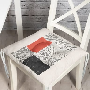 Soyut Tarzda Onedraw Çizimli Dijital Baskılı Modern Pofidik Sandalye Minderi