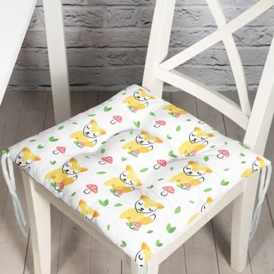 Uyuyan Köpek Desenli Dijital Baskılı Özel Tasarım Modern Pofidik Sandalye Minderi