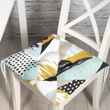 Livense Modern Geometrik Şekiller Dijital Pofidik Sandalye Minderi