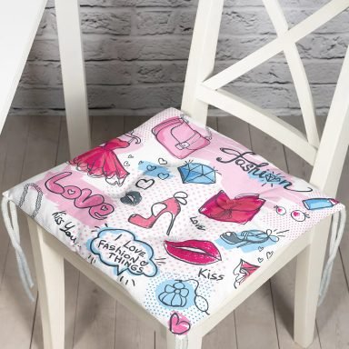 Fashion Aksesuar Desenli Dijital Baskılı Pofidik Sandalye Minderi
