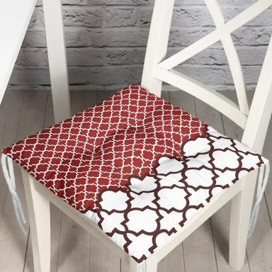 Modern Geometrik Desenli Dijital Baskılı Pofidik Sandalye Minderi