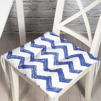 Püskürtme Desenli Zigzag Temalı Dijital Baskılı Pofidik Sandalye Minderi
