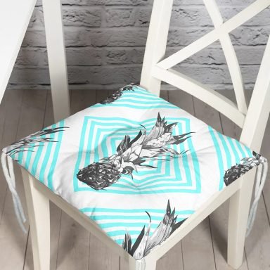 Geometrik Ananas Desenli Dkeoratif Pofidik Sandalye Minderi