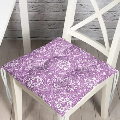 Damask Figürlü Dijital Baskılı Modern Pofidik Sandalye Minderi