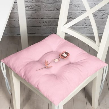 Pembe Zeminli Altın Gül 3D Baskılı Pofidik Sandalye Minderi