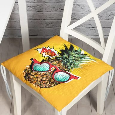Pop Art Temalı Ananas Özel Tasarım Pofidik Sandalye Minderi