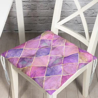 Geometrik Açık Pudra Renkli Modern Pofidik Sandalye Minderi