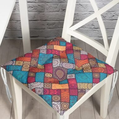 Realhomes Geometrik Etnik Desenli Özel Tasarım Modern Pofidik Sandalye Minderi