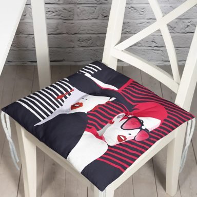 Fashion Womens Popart Modern Tasarımlı Pofidik Sandalye Minderi
