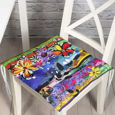 Realhomes Multi Color Özel Tasarım Dijital Baskılı Modern Pofidik Sandalye Minderi