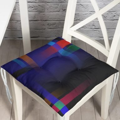Soyut Tarzda Geometrik Özel Tasarım Dijital Baskılı Modern Pofidik Sandalye Minderi