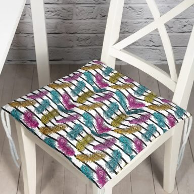 Modern Sanat Tasarımlı Dijital Baskılı Pofidik Sandalye Minderi