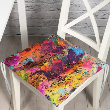 Modern Sanat Tasarımlı Dijital Baskılı Pofidik Sandalye Minderi