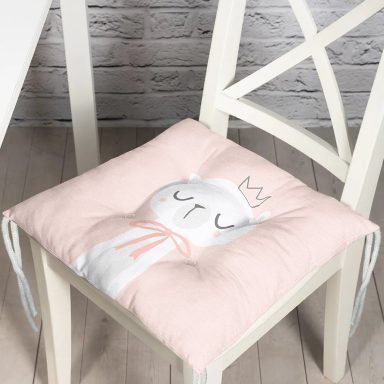 Pembe Oh Baby Yazılı Özel Tasarım Dijital Baskılı Bebek Odası Sandalye Minderi