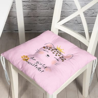 Realhomes Pembe Zeminde Be Wild & Beautiful Temalı Modern Pofidik Sandalye Minderi