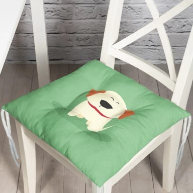 Realhomes Köpek Desenli Dijital Baskılı Modern Pofidik Sandalye Minderi